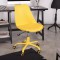 BLOKHUS Chaise de bureau réglable en hauteur - Simili Jaune - L 40 x P 3 x H 80-88 cm
