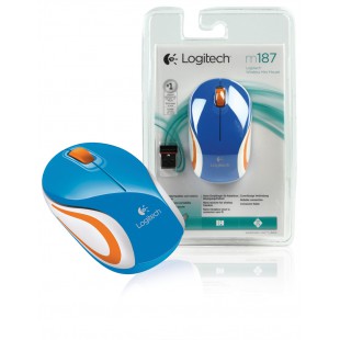Logitech M187 mini souris sans fil blue