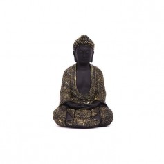 Bouddha assis - 24 cm - Noir et doré