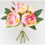 Bouquet déco de pivoines - H 30 cm - Rose pâle
