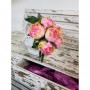Bouquet déco de pivoines - H 30 cm - Rose pâle