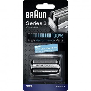 Braun Piece De Rechange 32S Argentée Pour Rasoir - Compatible avec les rasoirs Series 3