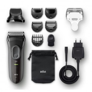 BRAUN SERIES 3 SHAVE&STYLE 3000BT Rasoir électrique avec tondeuse a barbe - Noir