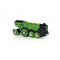 BRIO World - 33593 - Locomotive Verte Puissante A Piles - Jouet en bois