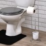 Brosse et dérouleur papier toilette - Métal - H59 x l16,5 x P16,5 cm - Chrome