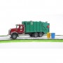 BRUDER - 2812 - Camion poubelle MACK avec 2 poubelles - 69 cms