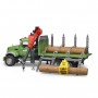 BRUDER - 2824 - Camion de transport de bois MACK Granite avec grue et rondins de bois - Echelle 1:16 - 61 cm