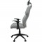 BUZZ Chaise de bureau - Simili et tissu gris - Style urbain - L 63 x P 67 cm