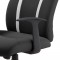 BUZZ Chaise de bureau - Simili et tissu noir - Style urbain - L 63 x P 67 cm