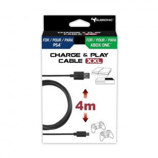 Cable de recharge Subsonic pour manette PS4 et Xbox One