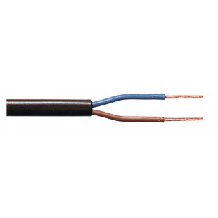 Tasker supply cable without ground 2 x 0.75 mm² on reel 100 m zwart