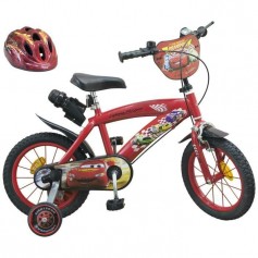 CARS Vélo 16" + Casque - Enfant - Rouge et noir