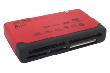 Amarina lecteur de cartes mémoires multiformats rouge