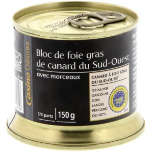 CASINO DELICES Bloc de foie gras de canard 30% - 150g