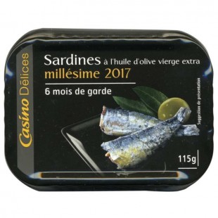 CASINO Sardines Millésime 2017 115g