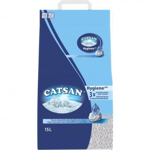 CATSAN Hygiene plus Litiere minérale 15 L - Pour chat