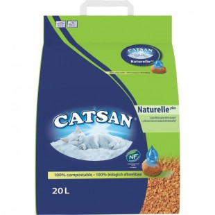 CATSAN Naturelle plus Litiere végétale 20 L - Pour chat