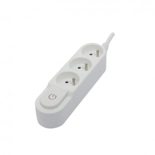 CHACON Bloc multiprise 3 prises 16 A avec interrupteur, câble 1,5 m HO5VV-F 3x1,5 mm² blanc
