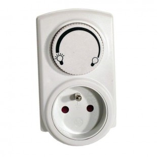 CHACON Prise dimmer variateur de lumiere manuel 300W blanc