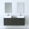 CINA Ensemble salle de bain double vasque L 150 cm - Gris laqué mat