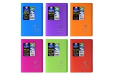 CLAIREFONTAINE Koverbook Carnet piqure avec rabats 96 pages - 110 x 170 mm - 5 x 5 papier PEFC 90 g - 6 couleurs assorties