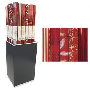 CLAIREFONTAINE Rouleau papier cadeau Premium - 2 x 0,7 m - 80 g / m² - 6 motifs assortis sous film - Rouge
