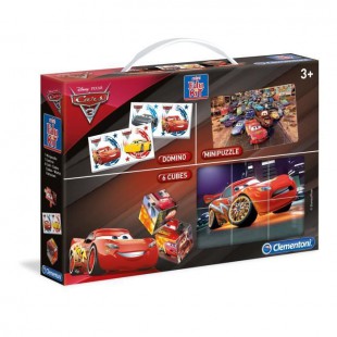 CLEMENTONI Mini Edukit - Cars 3 - Dominos, Puzzle et 6 Cubes