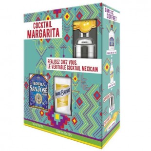 Coffret Cocktail Margarita : San José Tequila 35% 70 cl - Marie Brizard Triple Sec Liqueur 39% 35 cl - Shaker Gradué Presse citr