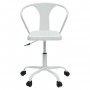 COMETE Chaise de bureau - Métal blanc mat - Industriel - L 35,5 x P 37 cm