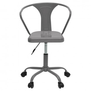 COMETE Chaise de bureau - Métal gris anthracite brillant - Industriel - L 35,5 x P 37 cm