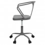 COMETE Chaise de bureau - Métal gris anthracite brillant - Industriel - L 35,5 x P 37 cm