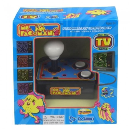 Console avec jeu vidéo intégré Ms Pacman TV Arcade Plug & Play