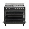 CONTINENTAL EDISON Cuisiniere piano four multifonctions catalyse 100L affichage digital L90 xH85 cm NOIR MAT ET INOX