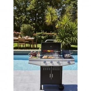 COOKING BOX Barbecue a gaz Paarl - 3 feux +1 latéral - Grilles émaillées - 52 x 34 cm