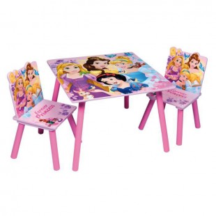 DISNEY PRINCESSE Table et 2 chaises enfant en bois MDF