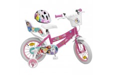 DISNEY PRINCESSE Vélo 16" + Casque - Enfant fille - Rose et blanc