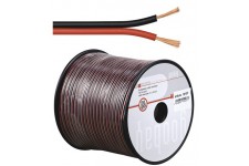 câble haut-parleur rouge / noir CU 100 m bobine, diamètre 2x0,5 mm²