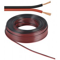 câble haut-parleur rouge / noir CU Rouleau de 25 m, diamètre 2x1,5 mm²