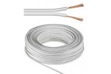 câble de haut-parleur blanc CU Rouleau de 50 m, diamètre 2x2,5 mm²