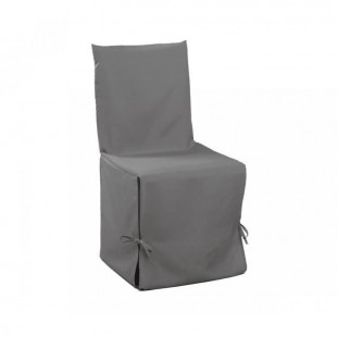 DOUCEUR d'INTERIEUR Housse de chaise unie a nouettes 50x50x50 cm Essentiel gris