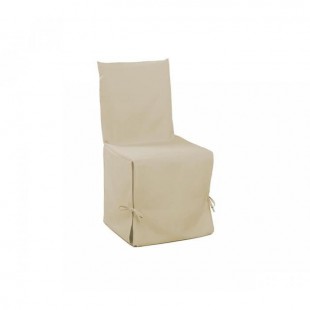 DOUCEUR d'INTERIEUR Housse de chaise unie a nouettes 50x50x50 cm Essentiel naturel