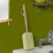 Eponge de bain Ramie avec manche en bois - H41 x l10 x P4 cm - Blanc et vert
