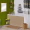 Eponge de bain Ramie avec manche en bois - H41 x l10 x P4 cm - Blanc et vert