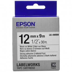 EPSON Ruban LK4WBW - Noir sur blanc - 12mm