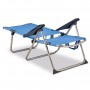 EREDU Chaise de camping - 4 positions - Bleu