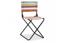 EREDU Chaise Pliante camping Maxi 522/L - Polycoton - Noir et Multicolore