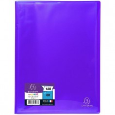 EXACOMPTA - Protege documents soudé - 21 x 29,7 - 120 vues - Pochettes crital lisses - Bleu turquoise