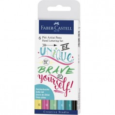FABER-CASTELL Lot 6 feutres Pitt Artist Pen - Pastel