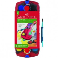 FABER-CASTELL Palette Connector de 12 couleurs + Pinceau - Coloris assortis