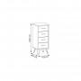 FILEA Chiffonnier 4 tiroirs - Décor chene kronberg blanc et gris - L 41,6 x P 39,7 x H 100,7 cm